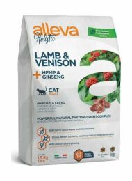 Alleva Holistic - Сухой корм для взрослых кошек, беззерновой, ягненок с олениной, коноплей и женьшенем