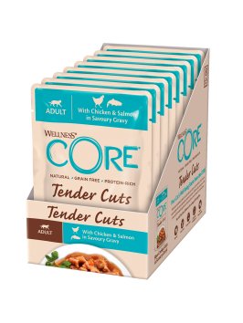 Core Tender Cuts - Паучи из курицы с лососем в виде нарезки в соусе для кошек 85 г