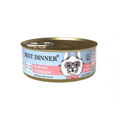 Best Dinner Gastrointestinal - Консервы для собак, Ягненок с Сердцем