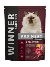 Мираторг Pro Meat - Сухой корм для домашних кошек с 1 года, Телятина, 400 гр