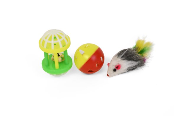 PetSHOP - Игрушка для кошек, мышка, мячик и барабан, набор