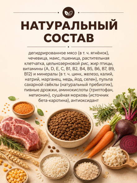 PetSHOP - Полнорационный сухой корм для собак Всех пород, с мясом Ягненка, 20 кг