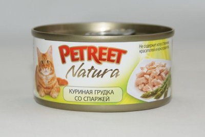 Petreet - Консервы для кошек куриная грудка со спаржей 70 г