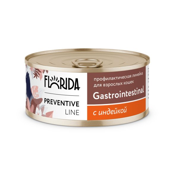 Florida Preventive Line Gastrointestinal - Консервы для кошек, &amp;quot;Поддержание здоровья пищеварительной системы&amp;quot;, с Индейкой, 100 гр (Профилактика)