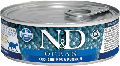 Farmina Ocean - Консервы для кошек, Треска с Креветками и Тыквой 80 гр