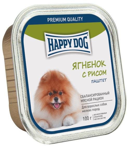 Happy Dog - Консервы для собак, Янёнок с рисом, паштет 100гр