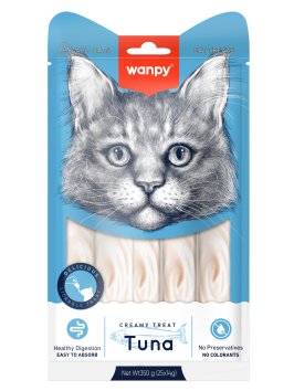 Wanpy Cat - Лакомство для кошек "нежное пюре" из тунца 25 шт х14 г