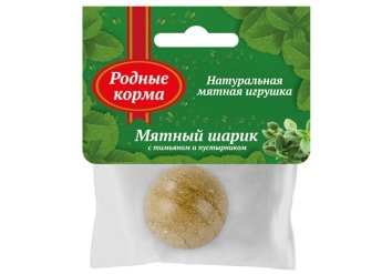 Родные Корма - Игрушка для кошек мятный шарик с тимьяном и пустырником 22 гр