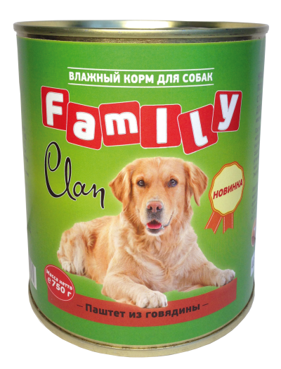 Clan Family - Консервы для собак паштет из говядины №40 750г