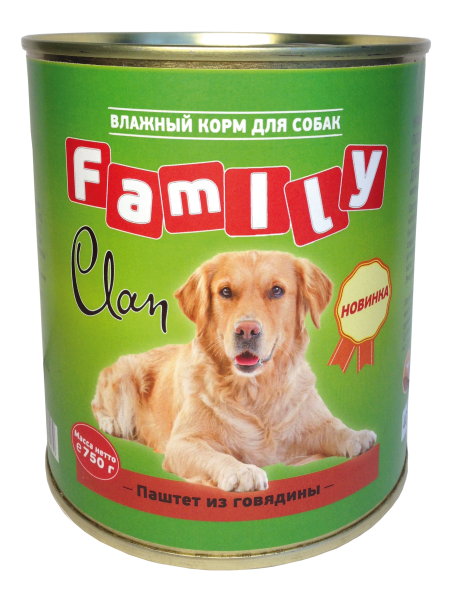 Clan Family - Консервы для собак паштет из говядины №40 750г