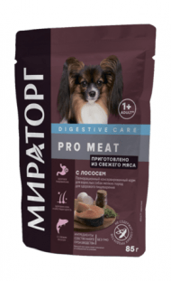 Мираторг PRO MEAT - Консервы для собак мелких пород, Здоровое пищеварение, Лосось, 85 гр