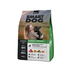 Smart Dog - Сухой корм для взрослых собак малых пород с чувствительным пищеварением, с Ягненком