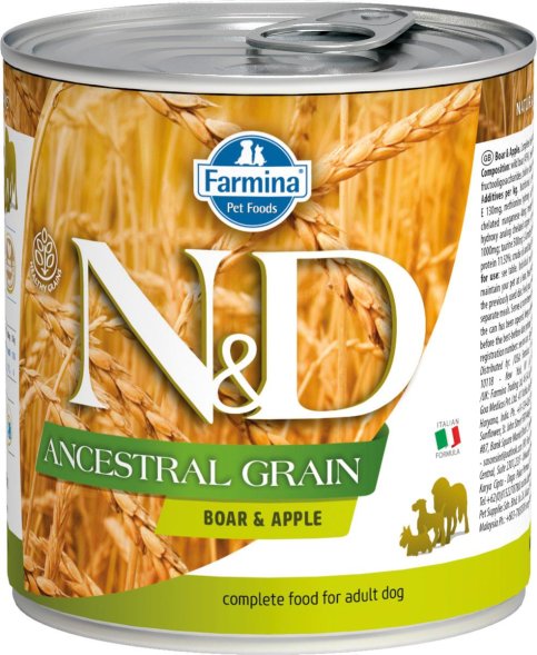Farmina N&amp;amp;D Ancestral Grain - Консервы для собак, Кабан с Яблоком 285 гр