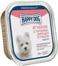 Happy Dog - Консервы для собак, Янёнок с печенью, паштет 100гр