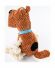 Mr.Kranch Игрушка - для собак "Собачка" плюшевая с канатиками и пищалкой 22 см коричневая
