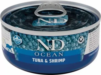 Farmina N&D Ocean - Консервы для кошек, Тунец с Креветками 70 гр