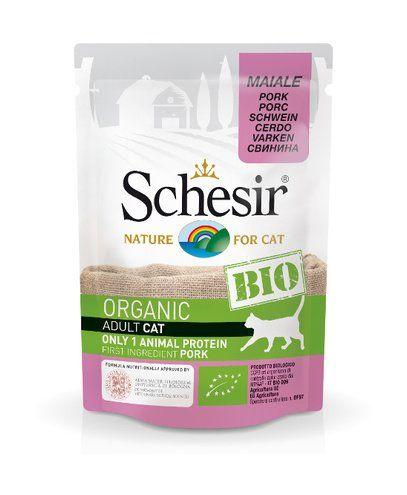 Schesir Bio - Влажный корм для взрослых кошек, со свининой 85 гр