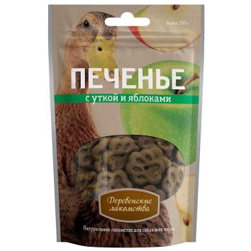 Деревенские Лакомства - Печенье с уткой и яблоками 100гр