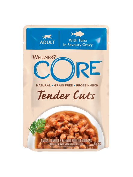 Core Tender Cuts - Паучи из тунца в виде нарезки в соусе для кошек 85 г