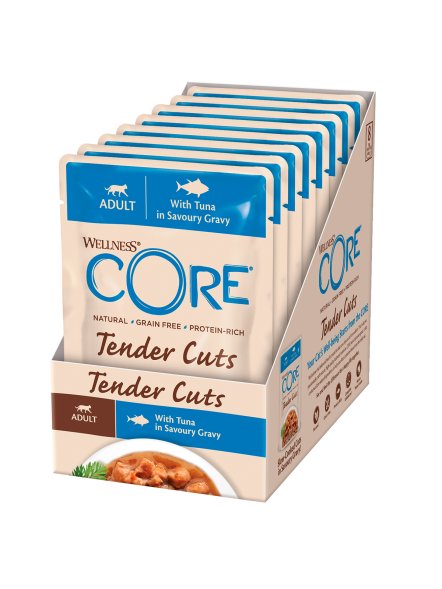 Core Tender Cuts - Паучи из тунца в виде нарезки в соусе для кошек 85 г