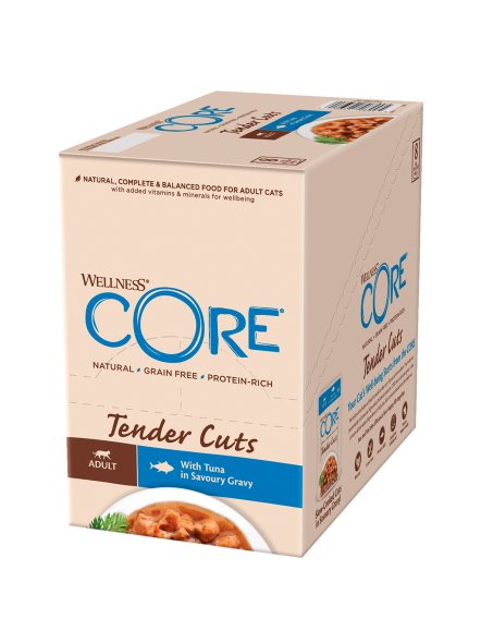 Core Tender Cuts - Паучи из тунца в виде нарезки в соусе для кошек 85 г