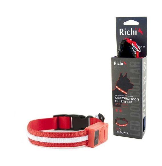 Richi - Светящийся ошейник для собак (USB), красный
