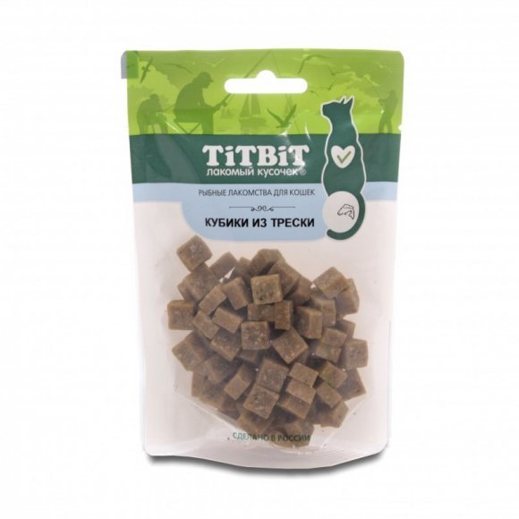 TitBit - Кубики из трески для кошек (Рыбные лакомства) 60гр
