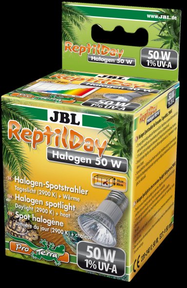 JBL - Галогенный точечный светильник полного спектра для террариума, 50 Вт (ReptilDay Halogen)