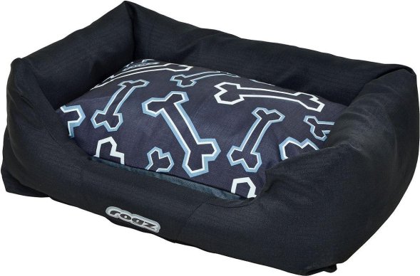 Rogz - Лежак с бортиком и двусторонней подушкой &amp;quot;Черная косточка&amp;quot; (Wall Bed)