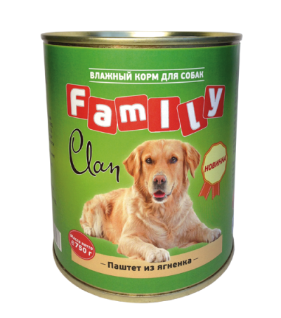 Clan Family - Консервы для собак паштет из ягненка №42 750г