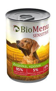 BioMenu - Гипоаллергенные консервы для собак Индейка и Кролик