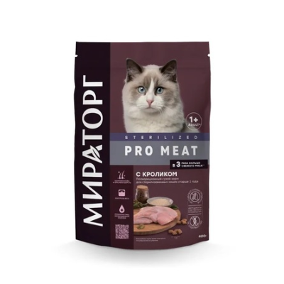 Мираторг - Pro Meat - Сухой корм для стерилизованных кошек, с Кроликом Мираторг - Pro Meat - Сухой корм для стерилизованных кошек, с Кроликом