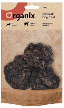 Organix - Премиум лакомство для собак, Мясные медальоны, 50 гр