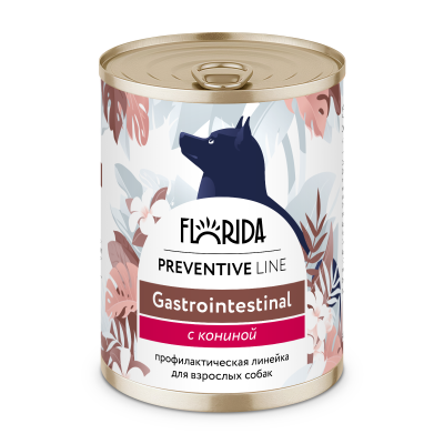 Florida Preventive Line Gastrointestinal - Консервы для собак, "Поддержание здоровья пищеварительной системы", с Кониной (Профилактика) Florida Preventive Line Gastrointestinal - Консервы для собак,