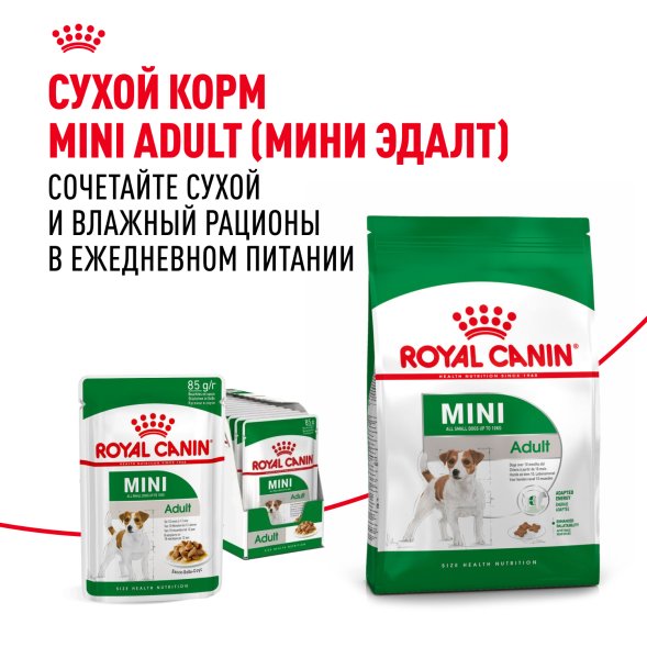 Royal Canin Mini Adult - Паучи для взрослых собак малых пород, в соусе 85гр