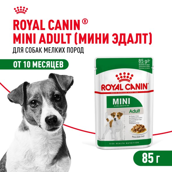 Royal Canin Mini Adult - Паучи для взрослых собак малых пород, в соусе 85гр