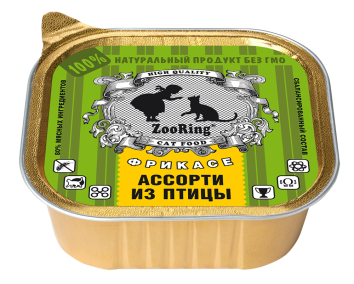 ZooRing - Консервы для кошек, паштет Ассорти из птицы, 100 гр