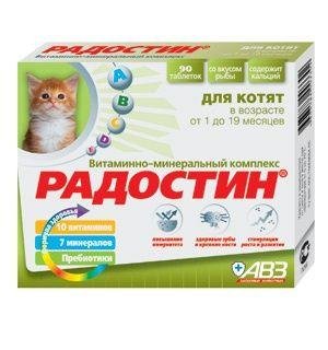 АгроВетЗащита - Радостин - витаминно-минеральный комплекс для котят 90 шт