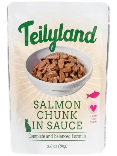 Pettric Teilyland - Влажный полнорационный корм для взрослых кошек с лососем в соусе, 85г