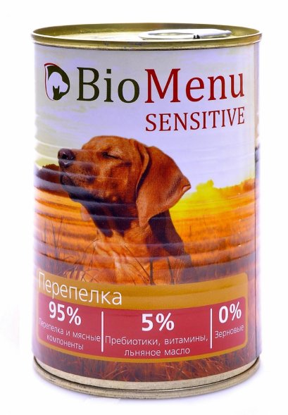 BioMenu - Гипоаллергенные консервы для собак Перепелка