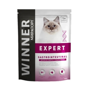 Мираторг - Winner Expert Gastrointestinal - Сухой корм для кошек, Забота о пищеварении, 400 гр