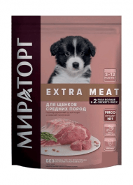 Мираторг EXTRA MEAT - Сухой корм для щенков средних пород от 3 до 12 месяцев, с Телятиной