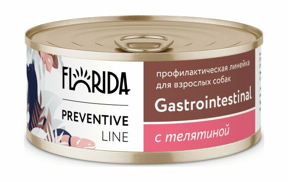 Florida Preventive Line Gastrointestinal - Консервы для собак, "Поддержание здоровья пищеварительной системы", с Телятиной