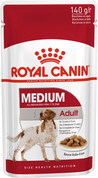 14740.580 Royal Canin Medium Adult - Paychi dlya vzroslih sobak srednih porod 140gr kypit v zoomagazine «PetXP» Royal Canin Medium Adult - Паучи для взрослых собак средних пород 140гр