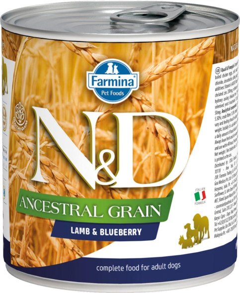 Farmina N&amp;amp;D Ancestral Grain - Консервы для собак, Ягненок с Черникой 285 гр
