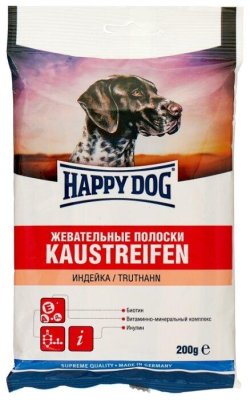 Happy Dog - Полоски жевательные для собак с индейкой 200гр Happy Dog - Полоски жевательные для собак с индейкой 200гр