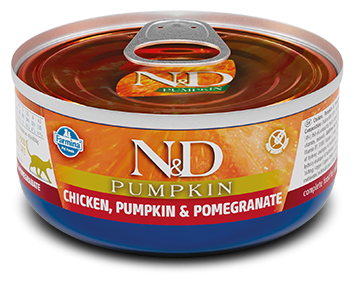 Farmina N&D Pumpkin - Консервы для кошек, Курица и Гранат с Тыквой 70 гр