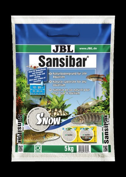 JBL Sansibar SNOW - Декоративный грунт для пресноводных и морских аквариумов, белоснежный, 5 кг