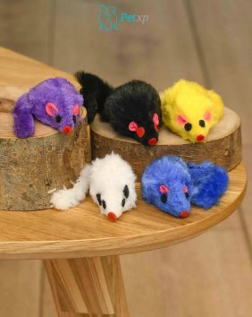 Игрушка для кошек, цветные мышки из искусственного меха, 5 см, 5 шт