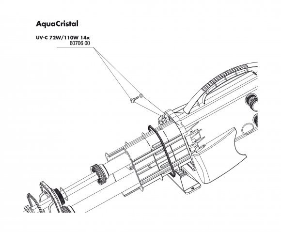 JBL AquaCristal screws M4x18+nuts - Винты с гайками для УФ-стерилизатора AquaCristal 72/110 Вт, 14 шт.
